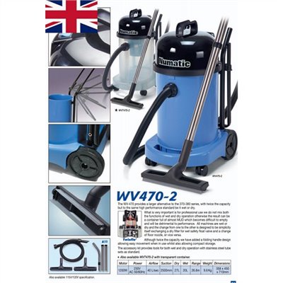 英國原裝 Numatic WV470-2 乾濕型吸塵器